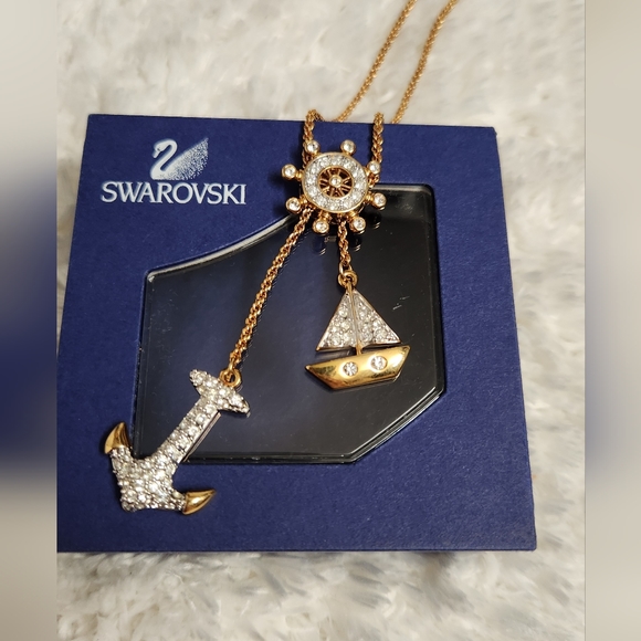 Swarovski Anchor Sailboat and Ship Wheel Necklace - Picture 4 of 15